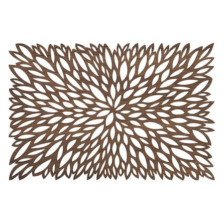 Saro Lifestyle SARO 1150.BR1218B 12 x 18 in. Oblong Table Placemats with Brown Lase Cut Design - Set of 4 1150.BR1218B
